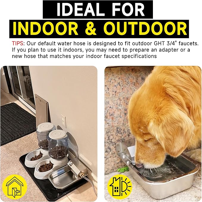 Automatic Water Dispenser for Dogs, 3L /101 oz 304 Stainless Steel Dog Water