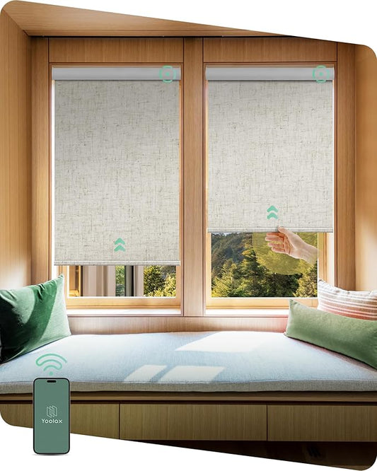 Yoolax Motorized Shades Dual Control, MotionFlex Motorized Roller Shades