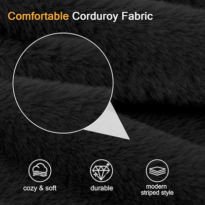 COMAX Convertible Sofa Bed, Folding Floor Couch Fold Out Couch Bed Futon Sleeper Mattress with Pillows, Boneless Sofa Comfy Lounge Loveseat for Living Room Bedroom, Faux Fur Black