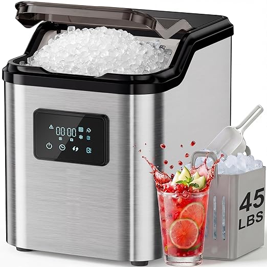 Nugget Ice Makers Countertop, Portable Pebble Ice Machine