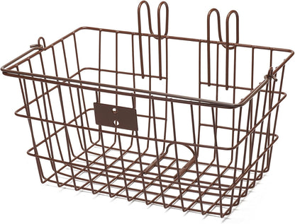 Retrospec Apollo-Lite Lift-Off Bike Basket - Detachable Steel Handlebar Basket with Carrying Handle for Commuting, Shopping & Beach Trips - 14.5in x 9.5in Weather-Resistant Biking Gear
