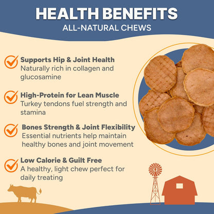 Gaines Family Farmstead Turkey Tendon Chips for Dogs – 5 oz, Natural Single-Ingredient Dog Treats, High-Protein Crunchy Chews, Rawhide Alternative, Grain-Free, Made in USA
