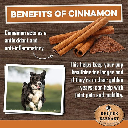 BRUTUS & BARNABY USA Sweet Potato Dog Treats - Grain Free, Cinnamon Pumpkin Crunchy Sticks are Great Tasting, Promotes Positive Dog Gut Health with Natural Anti-Diarrhea Properties,(2lb Bag)