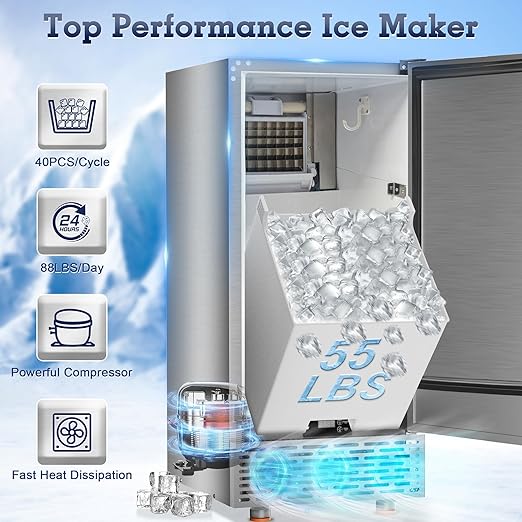 Ice Maker Commercial Under Counter Ice Maker Machine 88Lbs/Day