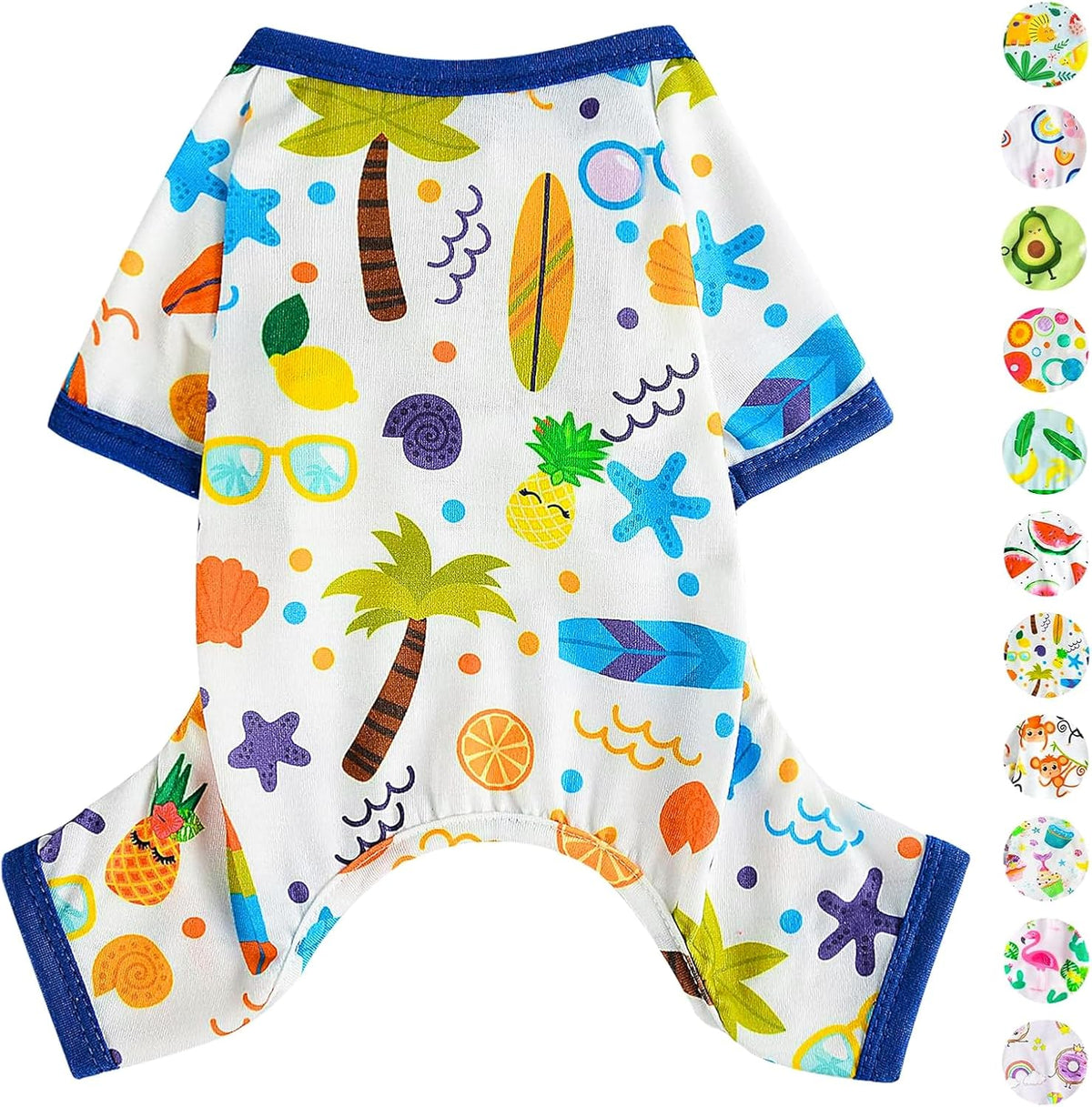 Dog Pajamas Pjs Fall Summer Dog Clothes for Small Dogs Girl - Boy - Medium Size Dogs, Soft Stretchy Puppy Clothes Doggie Onesies Cat Pet Jammies Outfit (Beach, XX-Large)