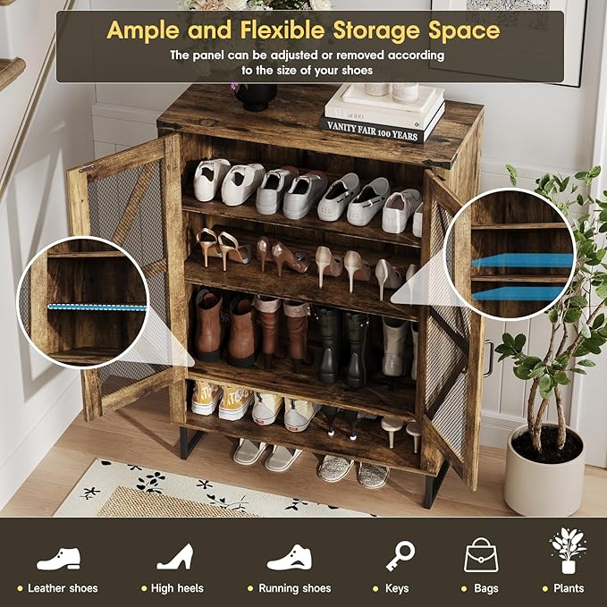 Maupvit 42.1" Farmhouse Shoe Cabinet