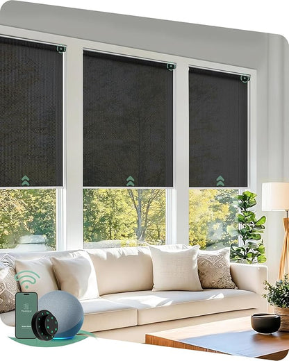 Yoolax Motorized Solar Shades, Flame Resistat Smart Blinds