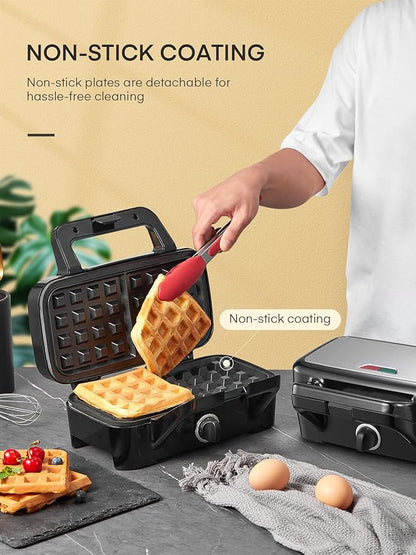 FOHERE Sandwich Maker 3 In 1 Waffle Maker