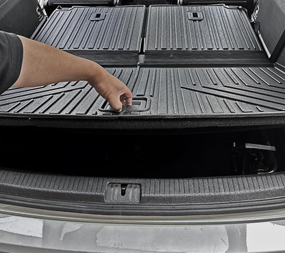 Cargo Mat with Backrest Mats for Volkswagen VW Atlas 6/7 Seats 2018-2025 2026 Car Mat Accessories(Not Fit Cross Sport), All Weather TPE Trunk Cargo Liner(Cargo Mat with Backrest Mats)