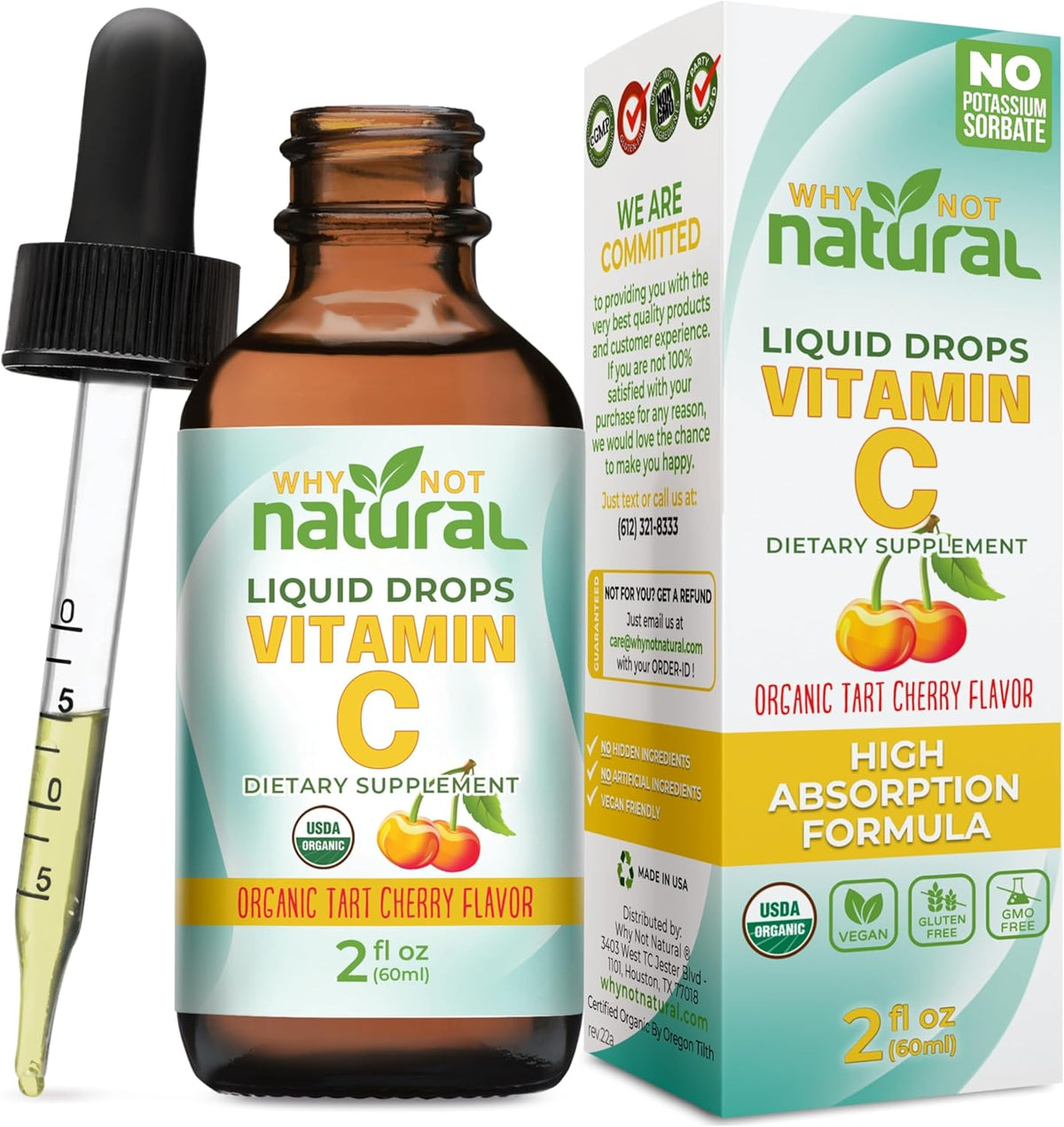 Why Not Natural Organic Liquid Vitamin C Drops Supplement