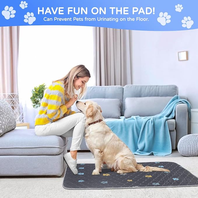 Aitmexcn Washable Pee Pads for Dogs, 2 Pack Reusable Puppy Pads, 24''x36'' | Super Absorbent, Leakproof, Machine Washable, Non-Slip Bottom, For Puppy Training, Crates and Small Floor Areas