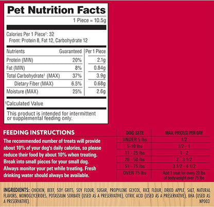 Milo's Kitchen Homestyle Dog Treats, Chicken & Apple Sausage Slices, 18 Ounce, High Protein, No Artificial Flavors