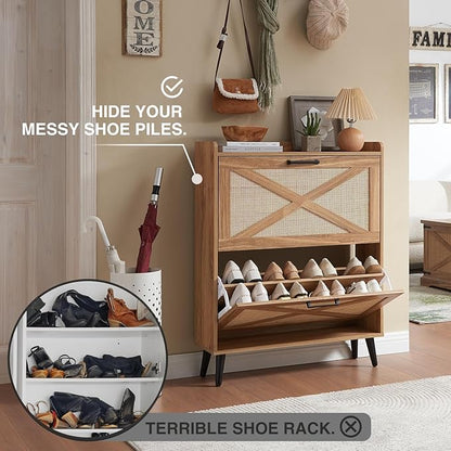 Shoe Storage Cabinet, Boho Shoe Organizer