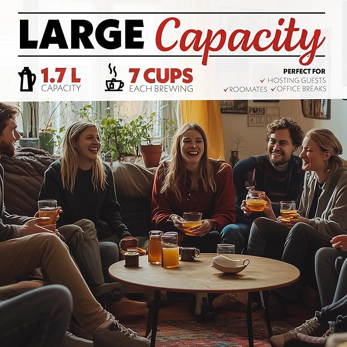 Gourmia Electric Programmable Glass Kettle – 1.7L Temperature Control Tea &