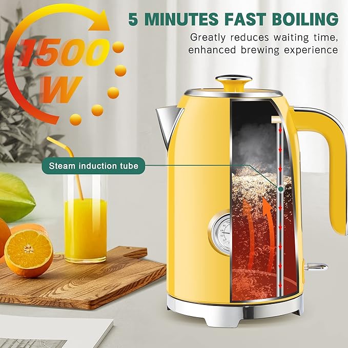 SUSTEAS Electric Kettle - 57oz Hot Tea Kettle Water Boiler