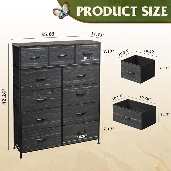 WLIVE Tall Dresser for Bedroom, Fabric Dressers Storage Tower, Dresser & Chest