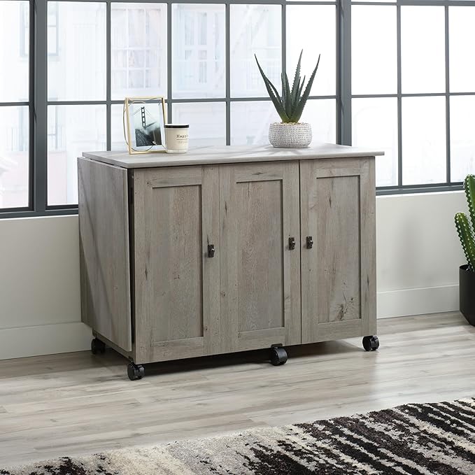 Sauder Craft Cart Storage Cabinet, Rolling Sewing Table