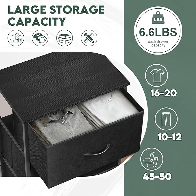 4 Fabric Drawer Dresser for Bedroom, Chest of Drawers