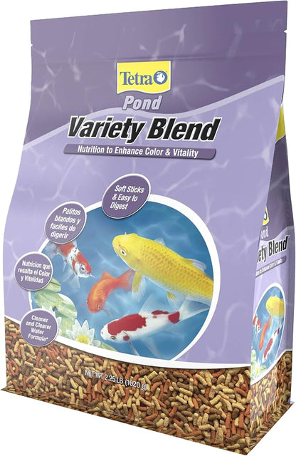 TetraPond Variety Blend, Pond Fish Food, for Goldfish and Koi Yellow 2.25 Pound (Pack of 1)