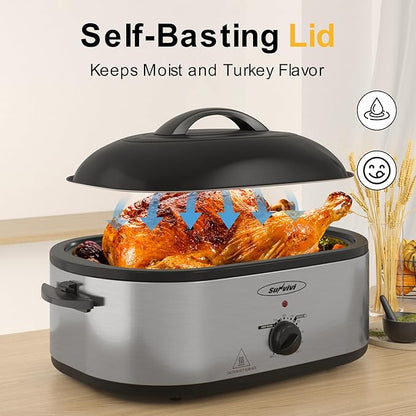 Sunvivi 22lb 18-Quart Roaster Oven, Electric Roaster Oven