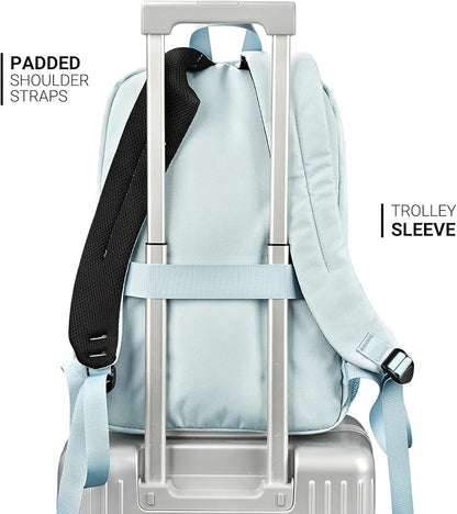 ZORFIN 26L Backpack for College, and Travel: Water Resistant Bookbag - Light Gray Blue