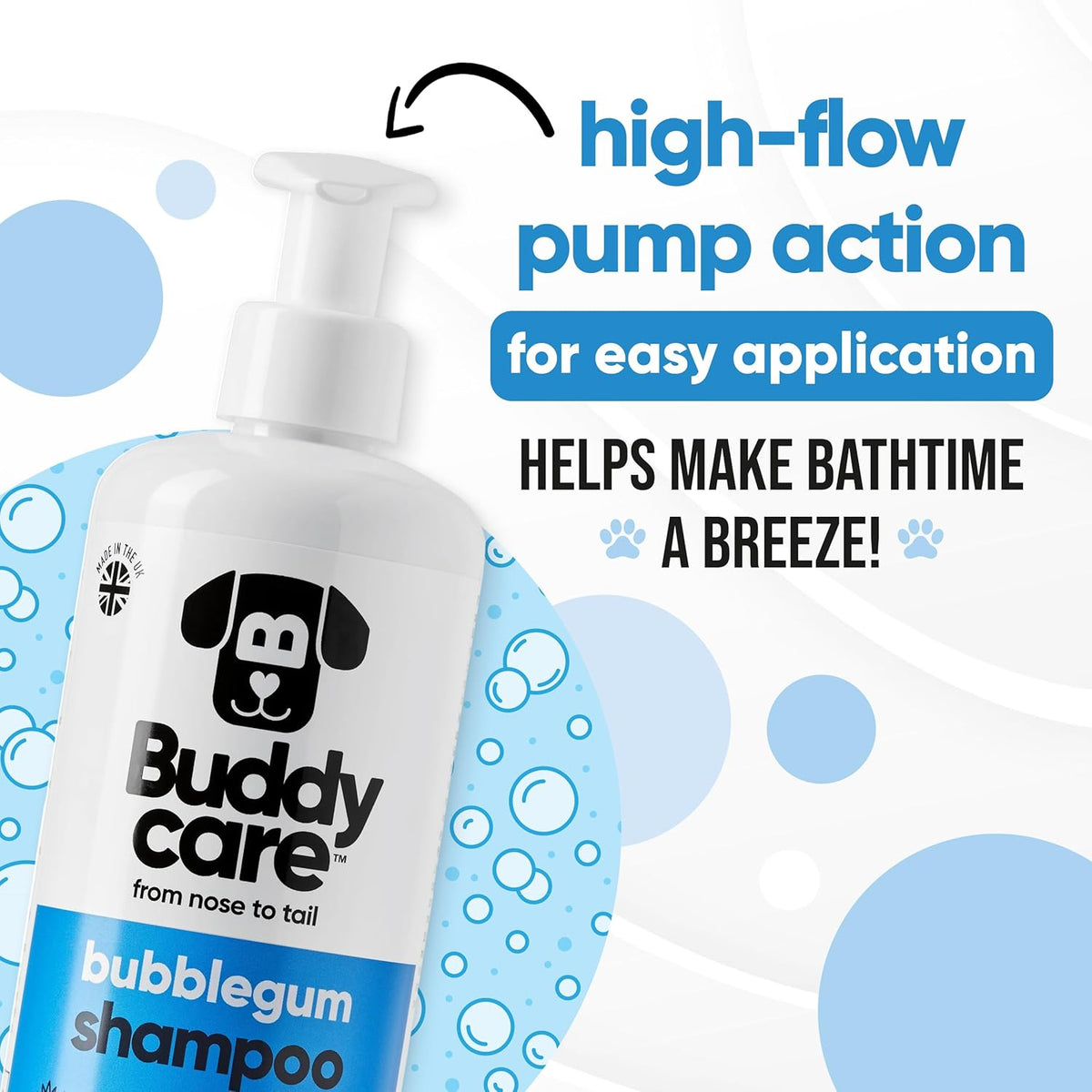 Bubblegum Dog Shampoo by Buddycare | Deep Cleansing Shampoo for Dogs | Bubblegum Scented | with Aloe Vera and Pro Vitamin B5 (50.72oz)
