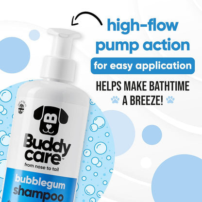 Bubblegum Dog Shampoo by Buddycare | Deep Cleansing Shampoo for Dogs | Bubblegum Scented | with Aloe Vera and Pro Vitamin B5 (50.72oz)