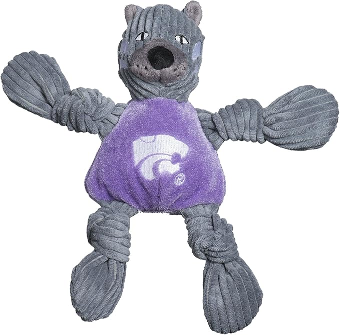 HuggleHounds Knottie Plush Dog Toy - Dog Stuffed Animal Toy, Puppy Toys, for Small, Medium & Large Dogs, Durable Plush to Keep Them Busy, Officially Licensed- Willie The Wildcat, Small