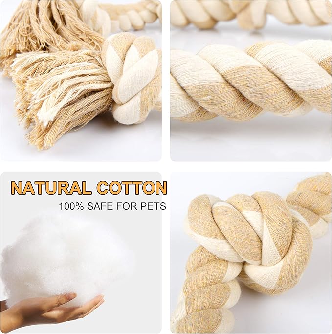 Fida Dog Rope Toys for Large/Medium Aggressive Chewers, Tough Cotton Chew Toy, 3 Feet 5 Knots Indestructible, Tug of War Dog Pull Rope Teeth Cleaning