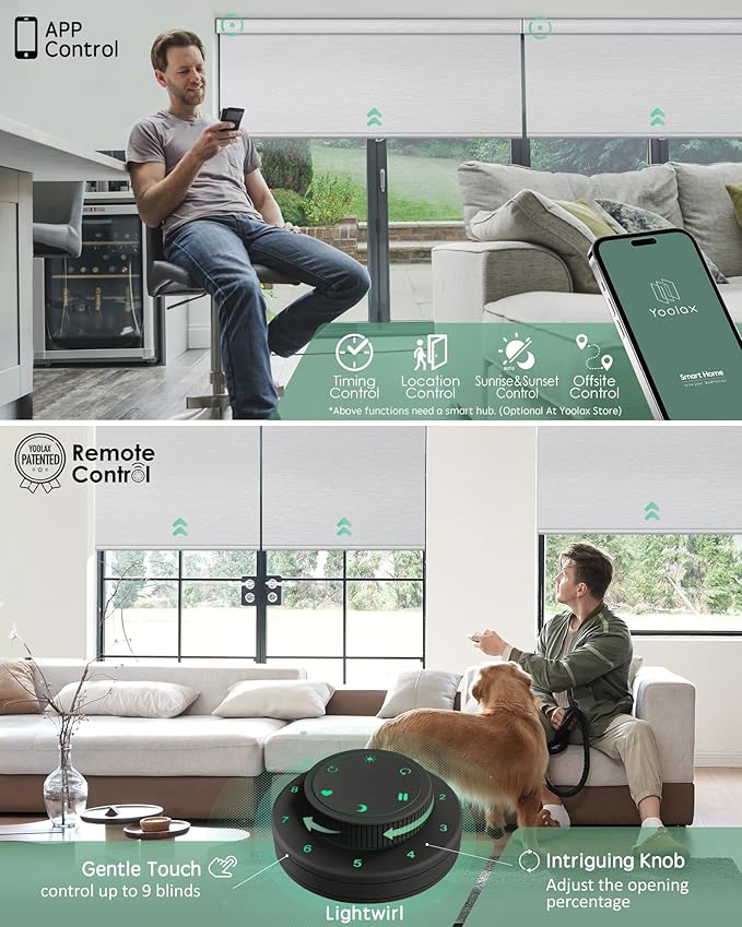 Yoolax Motorized Blinds with Remote, Smart Blinds
