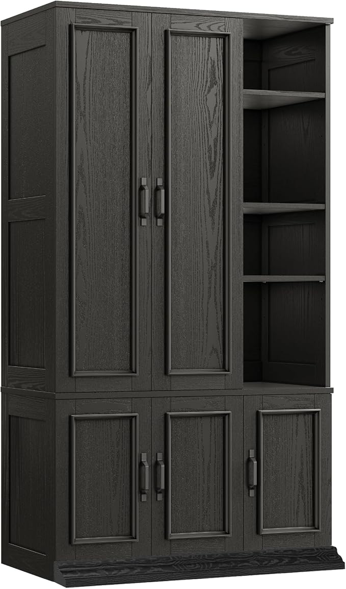 LIKIMIO Armoire Wardrobe Closet 70" H, 5 Doors Bedroom Wooden Wardrobe