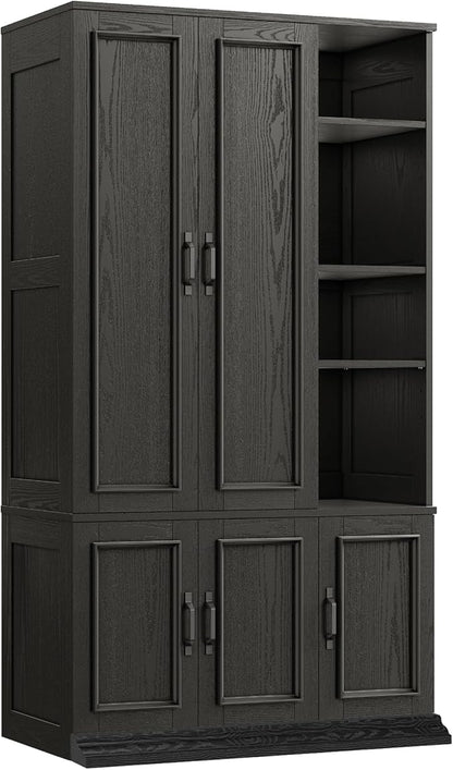 LIKIMIO Armoire Wardrobe Closet 70" H, 5 Doors Bedroom Wooden Wardrobe