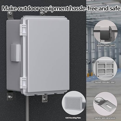 Electrical Junction Box, Ventilated Design, Cable Grommets, Indoor/Outdoor Use