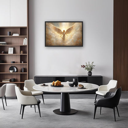 Large Angel Wall Art for Living Room, Framed Oversized Angel Wing Wall Decor Fantasy Sky Clouds Canvas Painting Modern Artwork for Living Room Bathroom Bedroom Office Dining Room 36"x24"