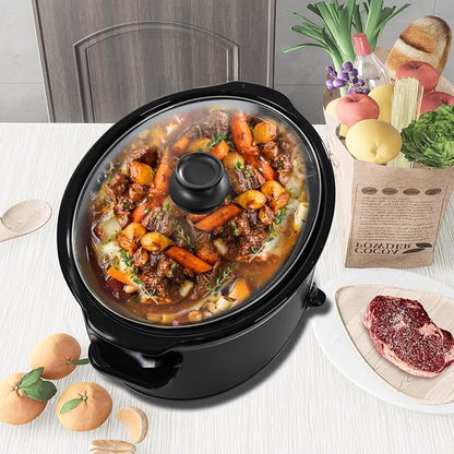 HOMECOOKIN 7 Quart Slow Cooker Oval Manual Pot Food Warmer