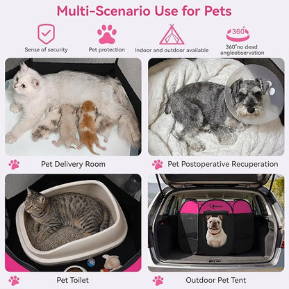 Siedihit Dog Playpen, Medium Puppy Pet Playpen, Dog Crate Tent Cage Indoor | Outdoor, Portable Pop Up Dogs Kennel Playpen with Carrying Case for Dogs/Cats/Rabbits, Hot Pink