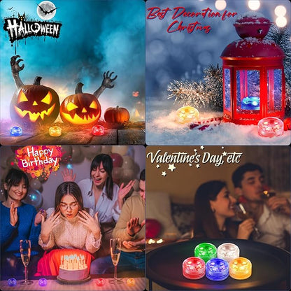 Submersible Led Lights with Remotes, Waterproof Tea Lights Candles Battery
