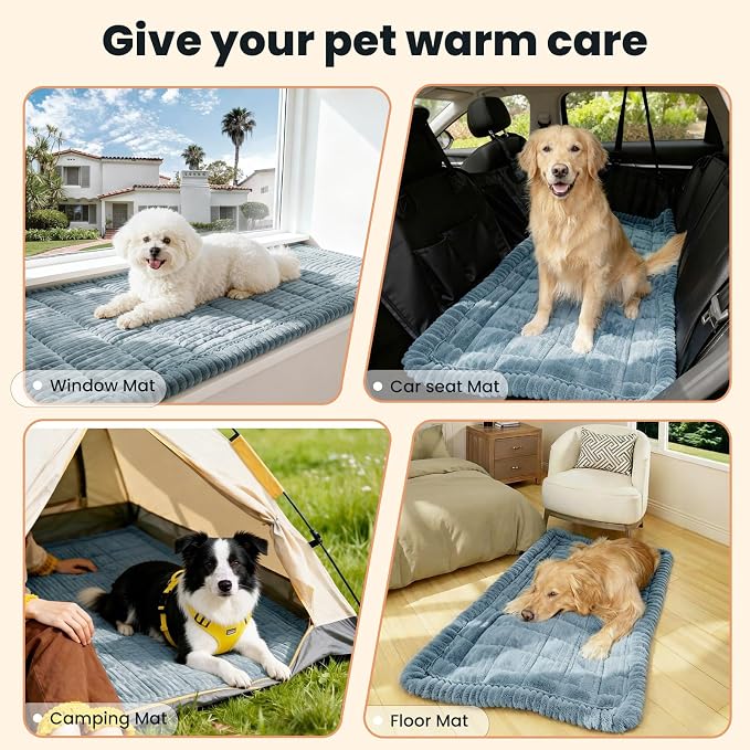 Couch Cover for Dogs Washable, Non Slip Couch Covers for 3 Cushion Sofa Pet Friendly, Fuzzy Pet Couch Cushion Covers for Dog, Thick, Soft for Sofa Protector (Blue Gray, 27.6" x 70.9"/70 x 180cm)