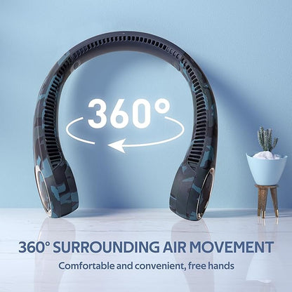 Portable Neck Fan, Hands Free Bladeless Fan, 360° Cooling Personal Fan