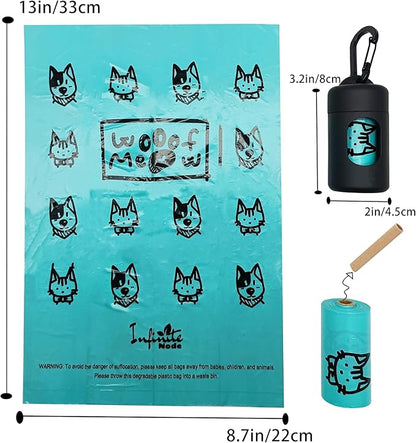 Dog Poop Bag Dispenser for Leash with Snap Clip, Skin-friendly Texture Waste Bag Holder for Dog Walks and Cats, Pets Litter Bag Container, Indoor & Outdoor Use (Black, 1)