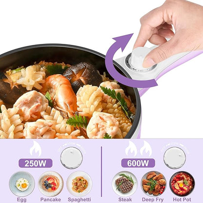 Dezin Hot Pot Electric Upgraded, Non-Stick Sauté Pan, Rapid Noodles Electric Pot