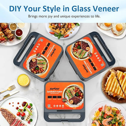 Sandwich Maker Panini Press Grill, 3 in 1 Electric Waffle Maker