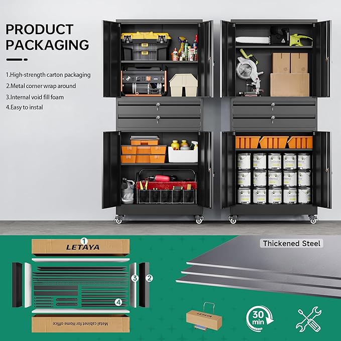 Letaya Metal Garage Storage Cabinet