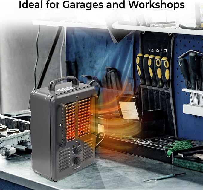 Comfort Zone Utility Space Heater, 1500W Electric Garage Heater