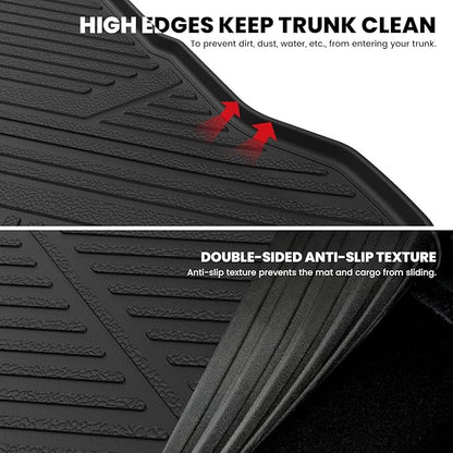 LASFIT Cargo Mat for Dodge Charger Daytona 2024 2025 Scat Pack & R/T (Fit 2-Door, Not for 4-Door), All Weather TPE Custom Fit Trunk Mats Cargo Liners, Black