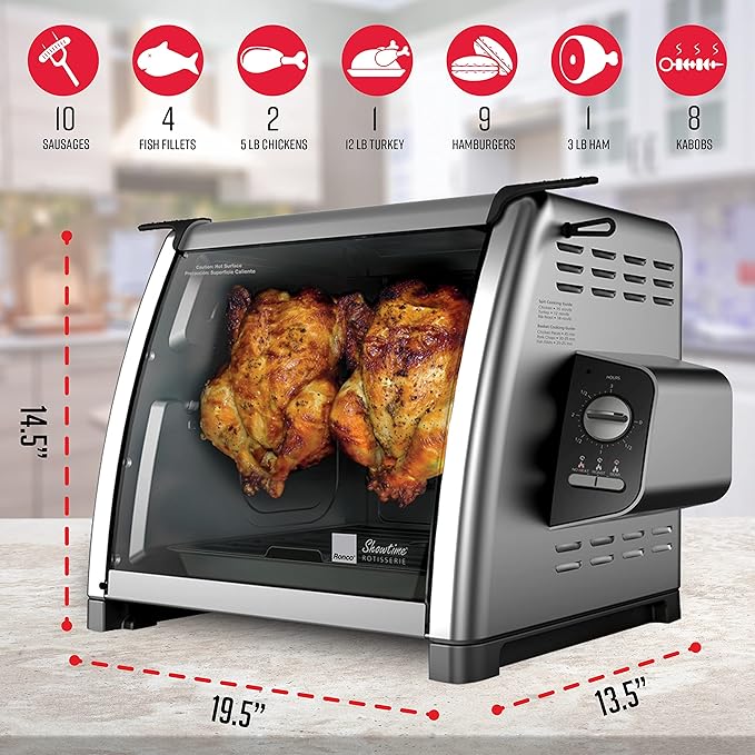 Ronco Modern Rotisserie Oven, Large Capacity Countertop Oven, Easy-to-Use