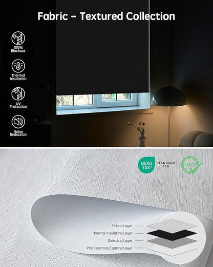 Yoolax Motorized Blinds with Remote, Automatic Window Shades Work with Alexa