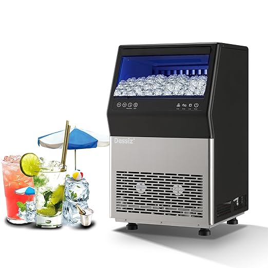 Commercial Ice Maker Machine, 100lbs/24H Stainless Steel 45pcs Under Counter