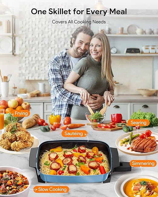 Nuwave Medley XL Digital Electric Skillet, Family Size Griddle w/Glass Lid
