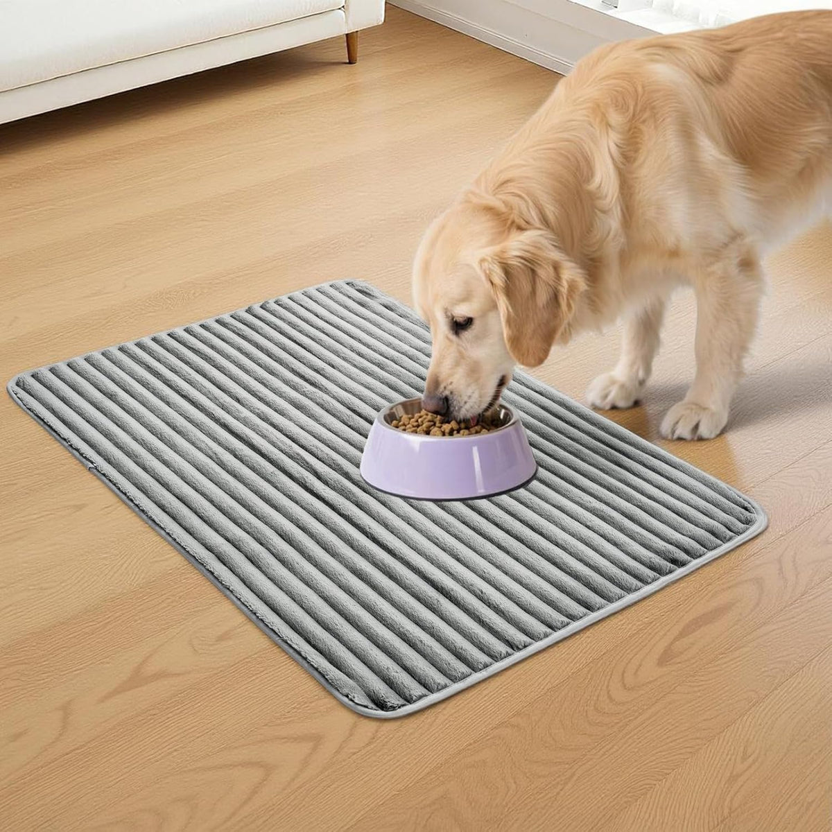 Flannel Washable Pee Pad for Dogs - 4 Pack Reusable Dog Pee Pads, Puppy Pads, Fast Absorb Pet Playpen Mat with Non-Slip Back, Waterproof Puppy Training Pad. (Light Grey, 18" X 24")